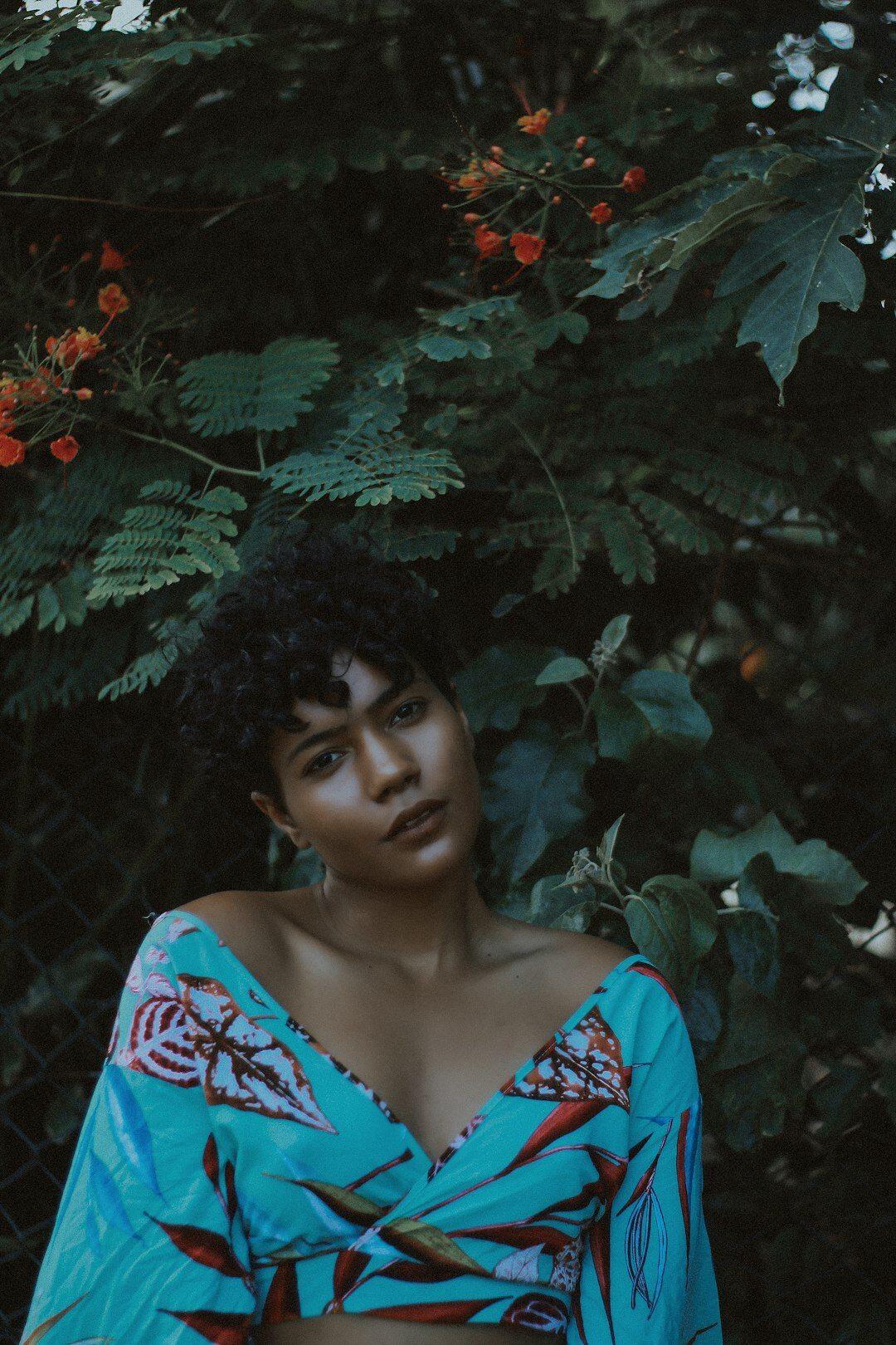Professional portrait of a Brazilian woman with short hair